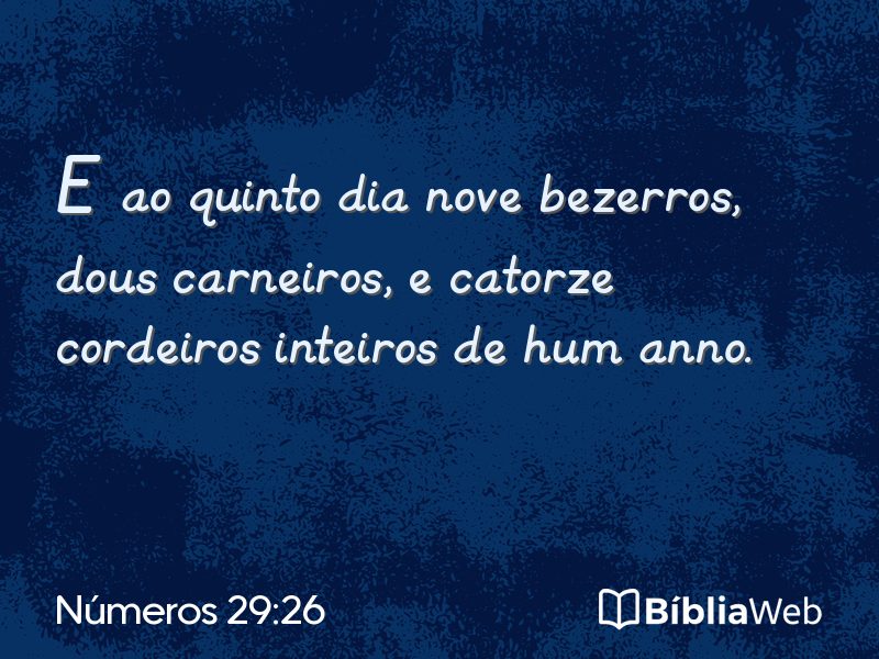 Números 29:26 em imagem para compartilhar