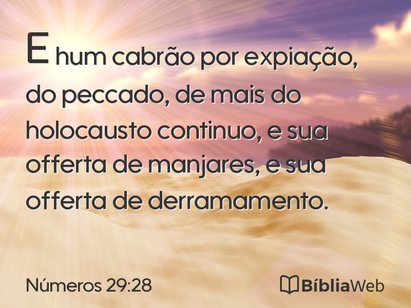 Números 29:28 em imagem para compartilhar
