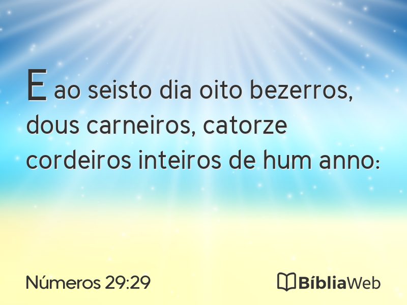 Números 29:29 em imagem para compartilhar