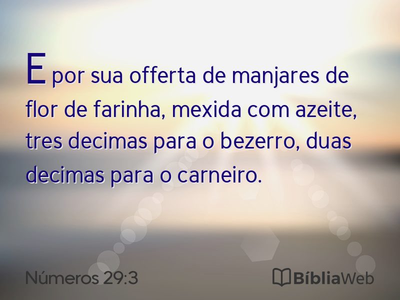 Números 29:3 em imagem para compartilhar