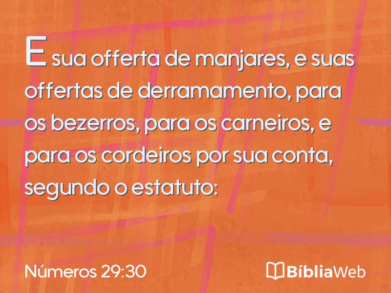 Números 29:30 em imagem para compartilhar