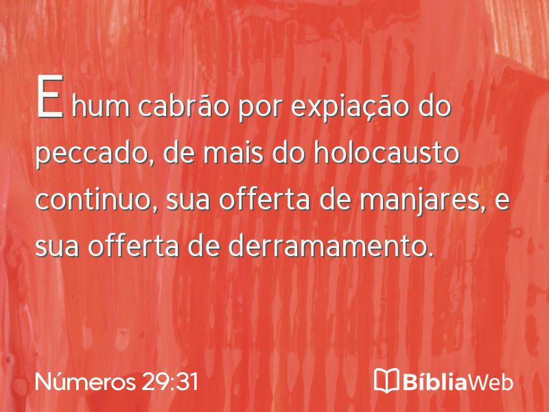 Números 29:31 em imagem para compartilhar