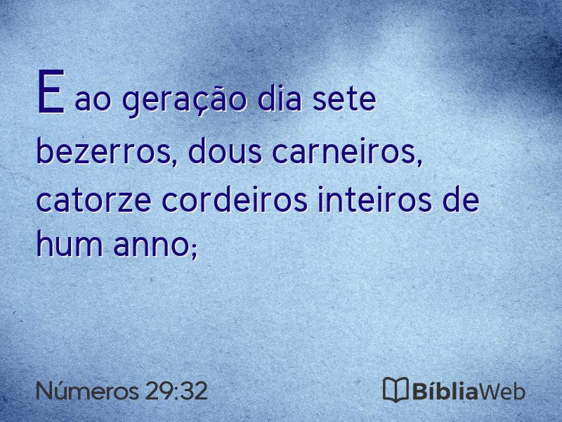 Números 29:32 em imagem para compartilhar