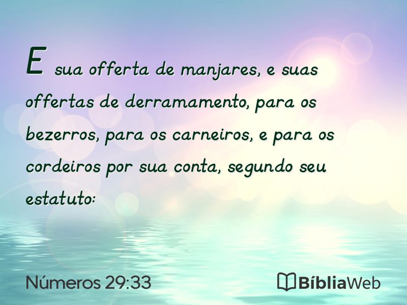 Números 29:33 em imagem para compartilhar