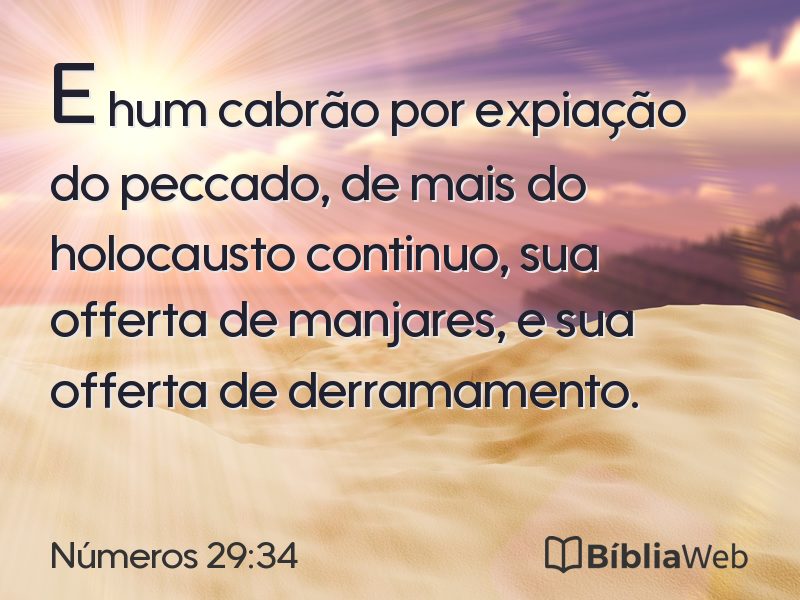 Números 29:34 em imagem para compartilhar
