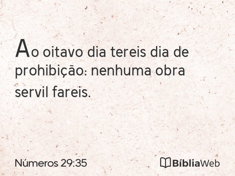Números 29:35 em imagem para compartilhar