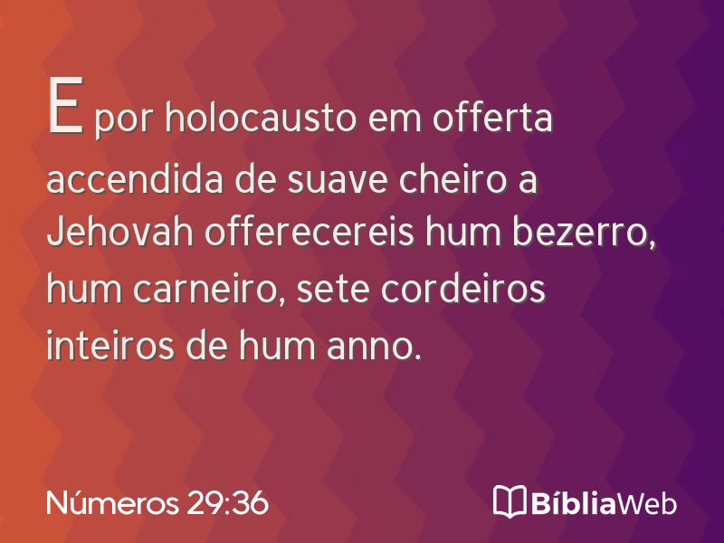 Números 29:36 em imagem para compartilhar
