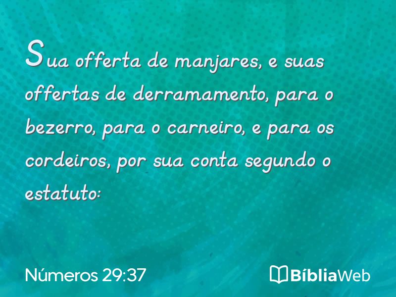 Números 29:37 em imagem para compartilhar