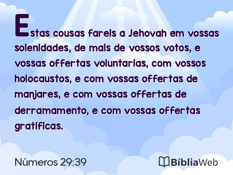 Números 29:39 em imagem para compartilhar