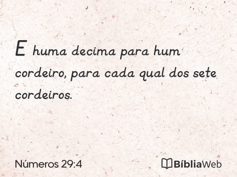Números 29:4 em imagem para compartilhar