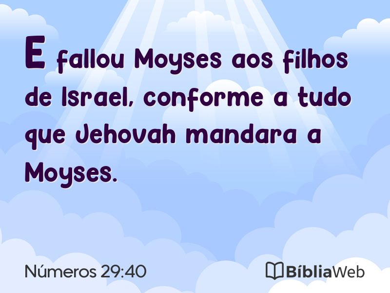 Números 29:40 em imagem para compartilhar