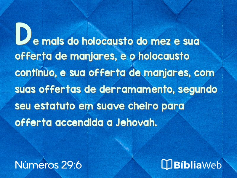 Números 29:6 em imagem para compartilhar