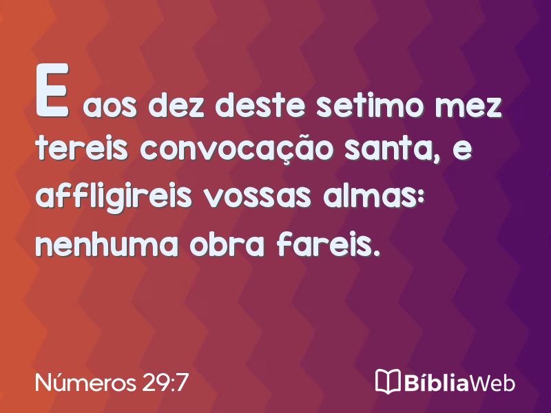Números 29:7 em imagem para compartilhar