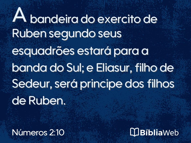 Números 2:10 em imagem para compartilhar