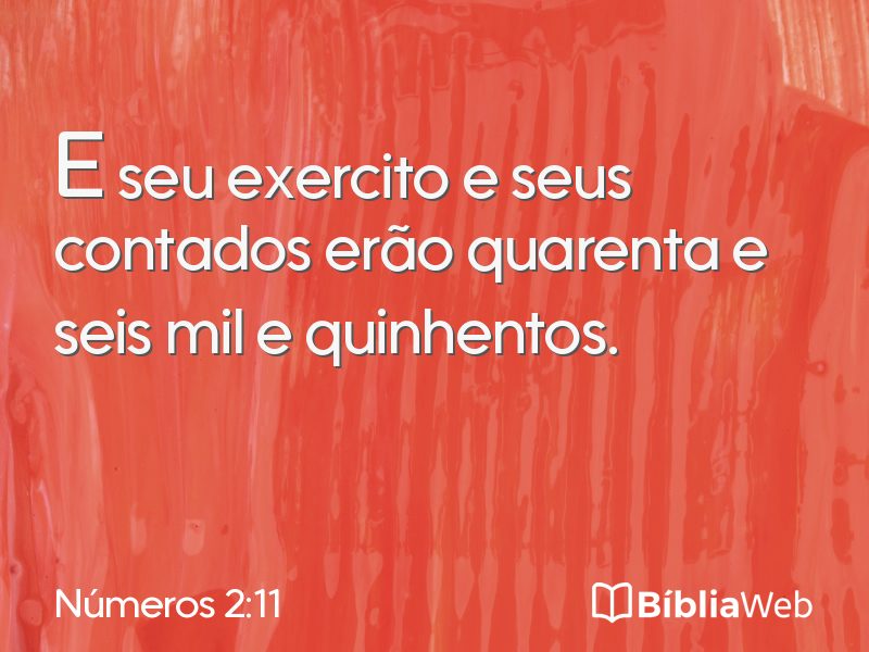 Números 2:11 em imagem para compartilhar