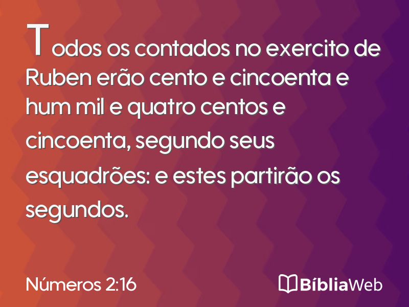 Números 2:16 em imagem para compartilhar
