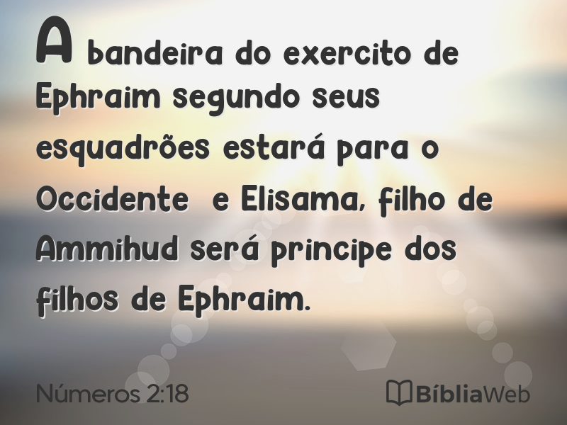 Números 2:18 em imagem para compartilhar