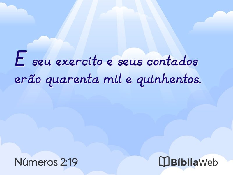 Números 2:19 em imagem para compartilhar