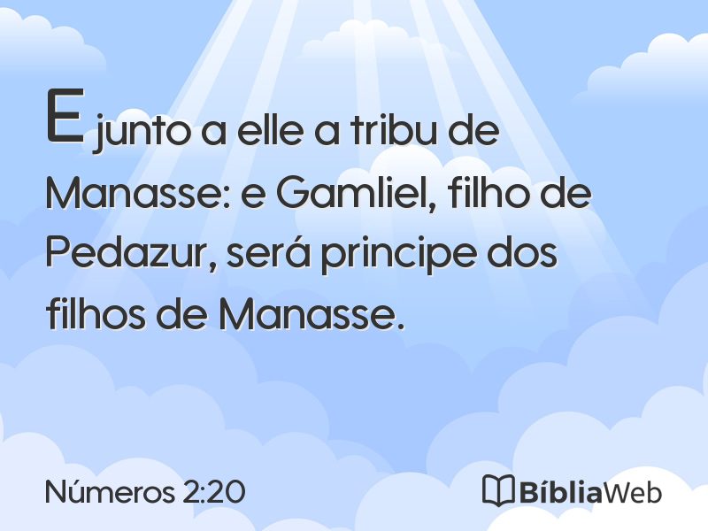 Números 2:20 em imagem para compartilhar
