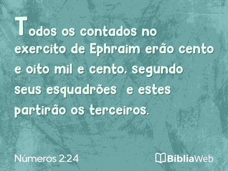 Números 2:24 em imagem para compartilhar
