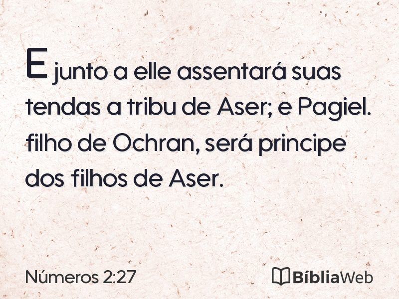 Números 2:27 em imagem para compartilhar