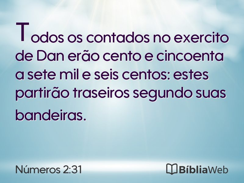 Números 2:31 em imagem para compartilhar