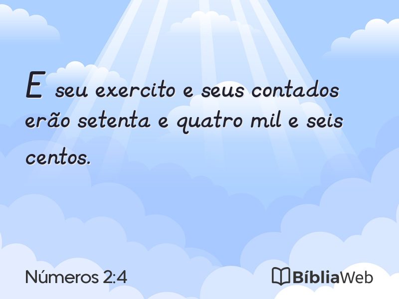 Números 2:4 em imagem para compartilhar