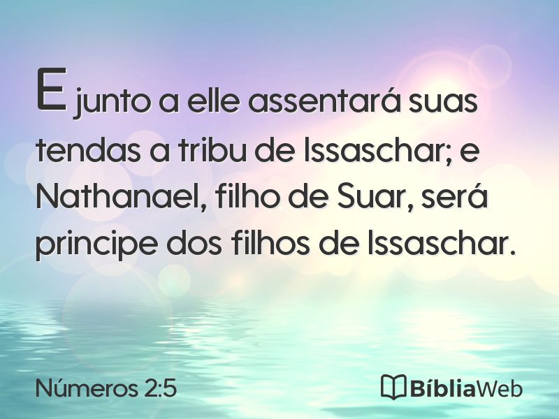 Números 2:5 em imagem para compartilhar