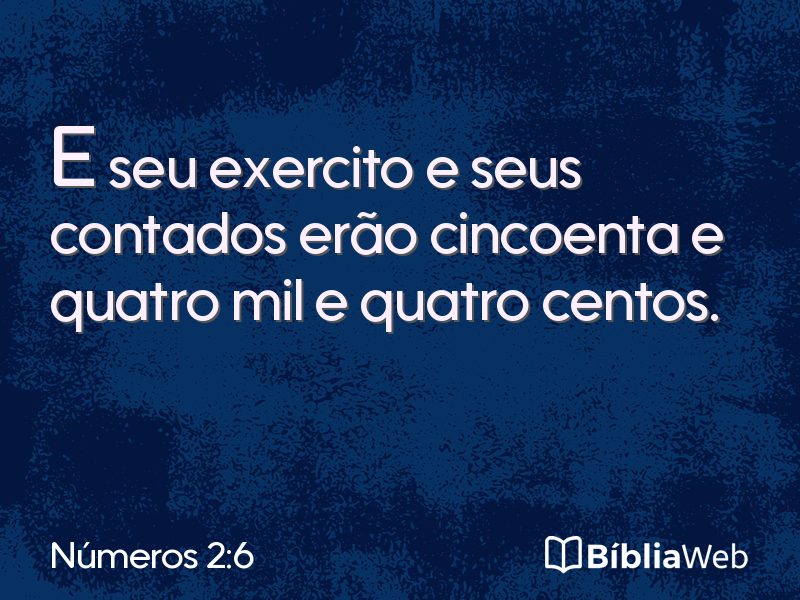 Números 2:6 em imagem para compartilhar