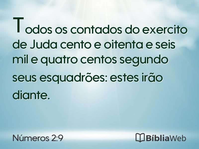 Números 2:9 em imagem para compartilhar