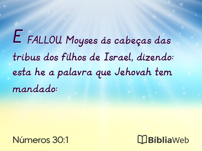 Números 30:1 em imagem para compartilhar
