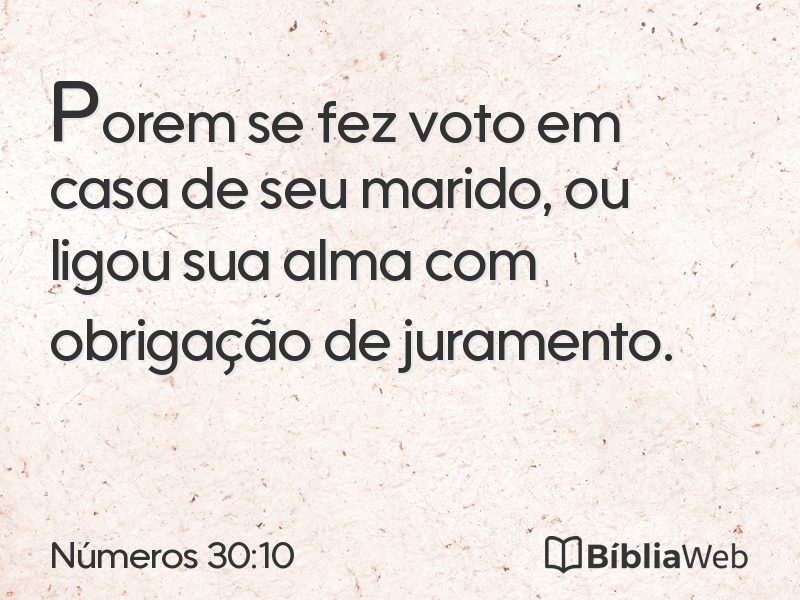 Números 30:10 em imagem para compartilhar