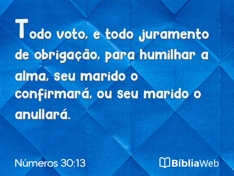 Números 30:13 em imagem para compartilhar