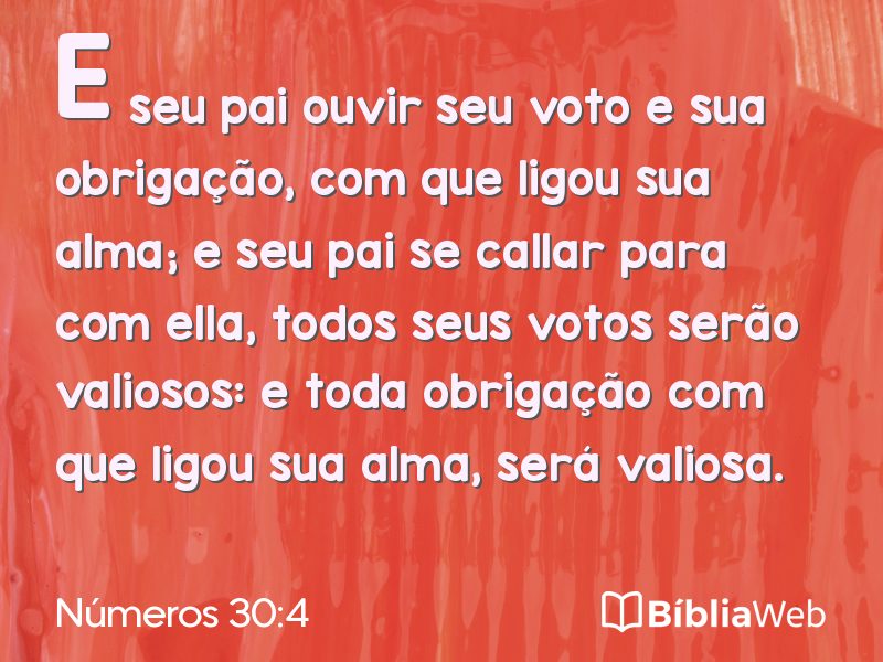 Números 30:4 em imagem para compartilhar