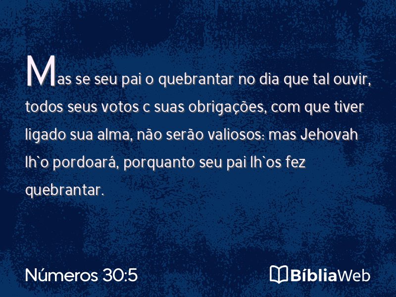 Números 30:5 em imagem para compartilhar