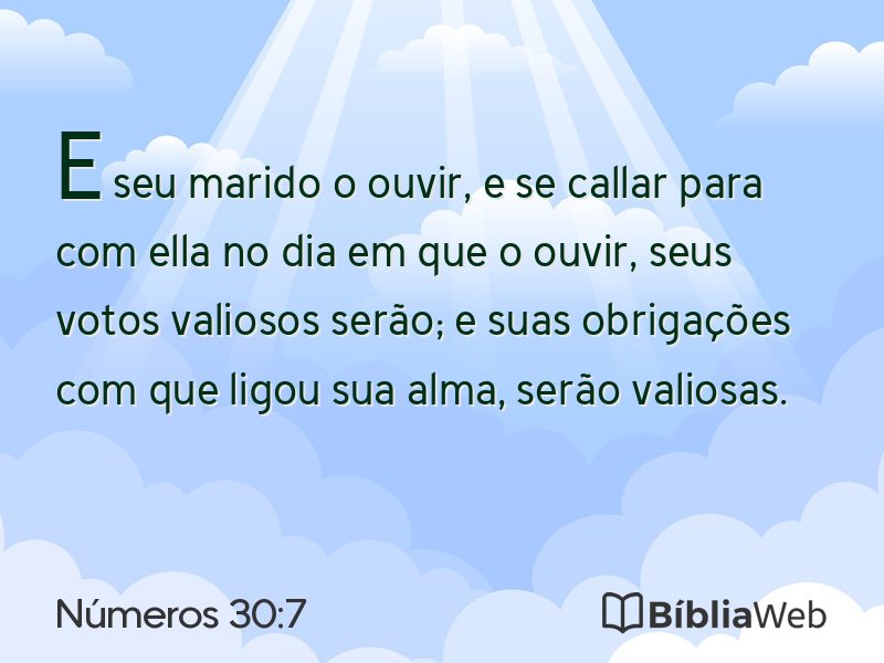 Números 30:7 em imagem para compartilhar