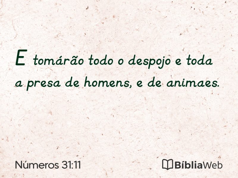 Números 31:11 em imagem para compartilhar