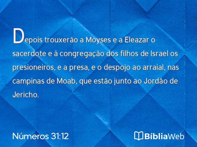 Números 31:12 em imagem para compartilhar
