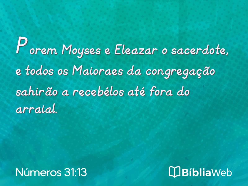 Números 31:13 em imagem para compartilhar