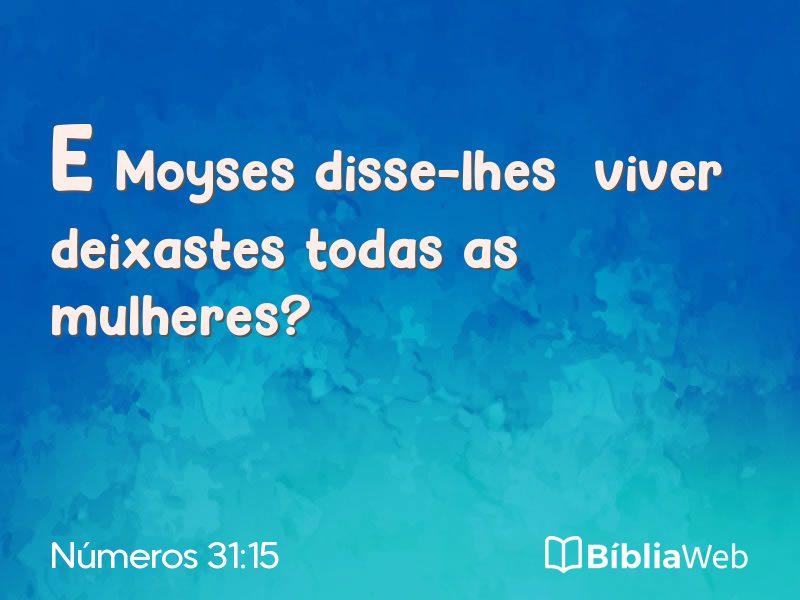 Números 31:15 em imagem para compartilhar