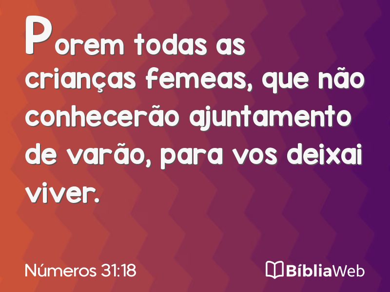 Números 31:18 em imagem para compartilhar