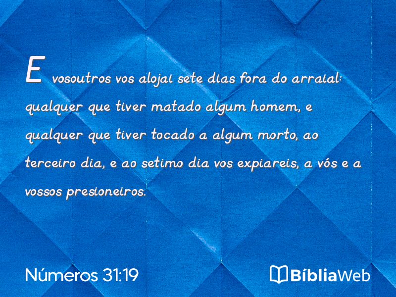 Números 31:19 em imagem para compartilhar