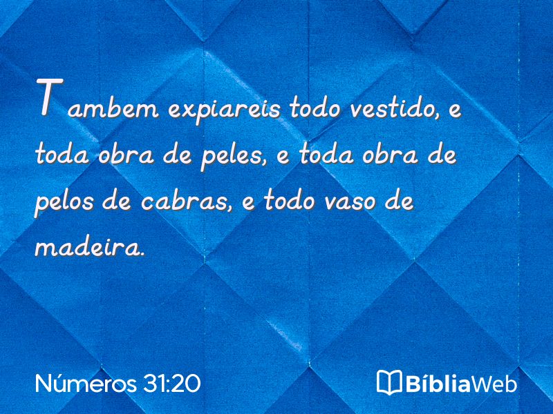 Números 31:20 em imagem para compartilhar