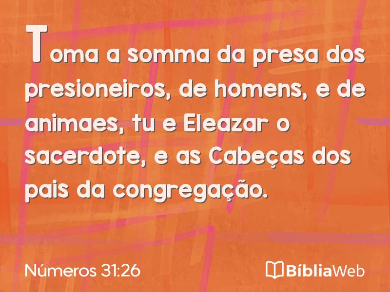 Números 31:26 em imagem para compartilhar