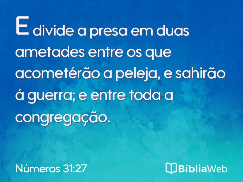 Números 31:27 em imagem para compartilhar