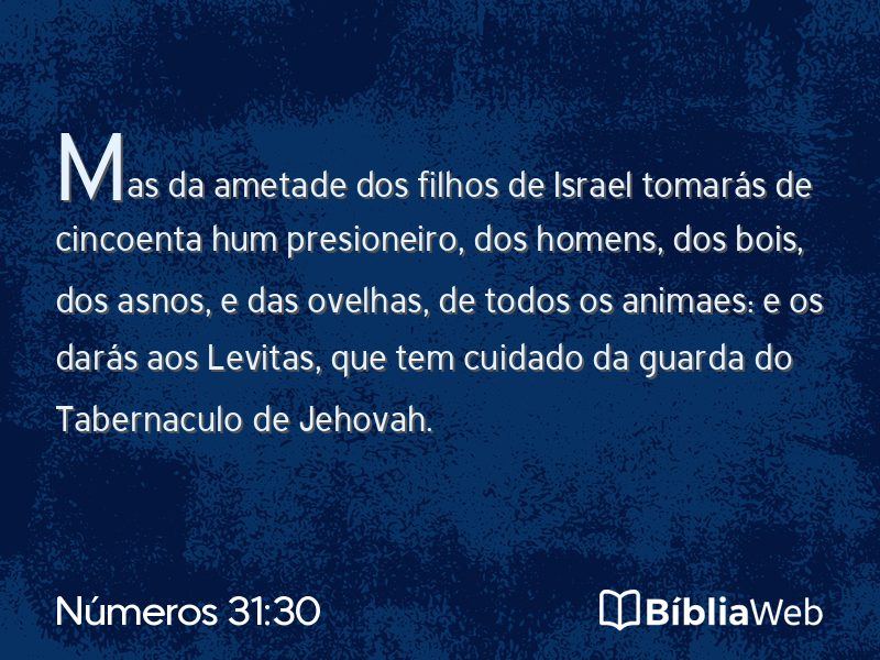 Números 31:30 em imagem para compartilhar