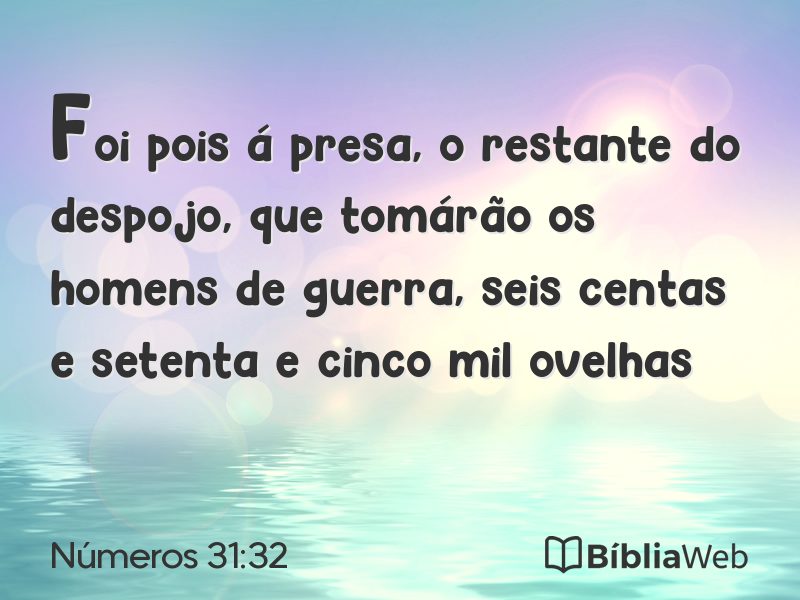 Números 31:32 em imagem para compartilhar