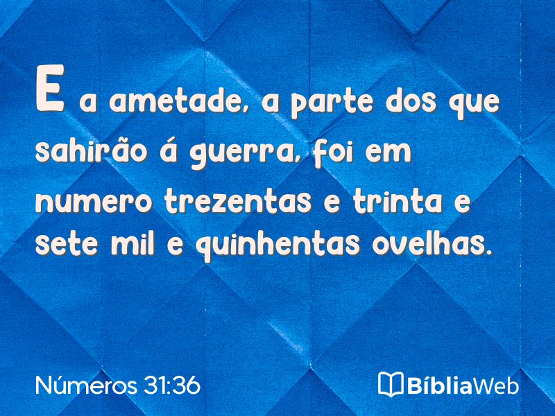 Números 31:36 em imagem para compartilhar