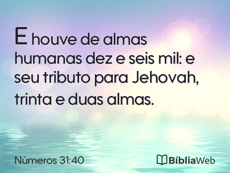 Números 31:40 em imagem para compartilhar