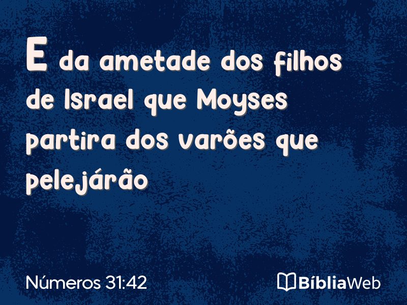 Números 31:42 em imagem para compartilhar
